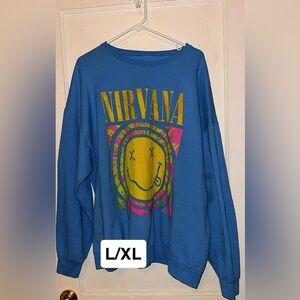 Blue Nirvana Graphic Sweatshirt